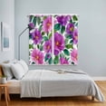 thumbnail image 3 of Purple Flowers Kitchen Curtains Window Panels, Spring Floral Leaves Botanical Watercolor Insulated Window Treatment Curtain, Grommet Curtains for Bedroom/Living Room/Bathroom, 2 Piece 52"Wx84"L, 3 of 8