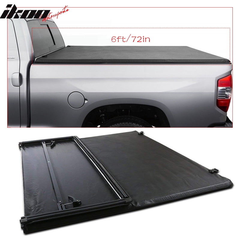 Compatible with 9403 Chevrolet S10 GMC S15 6ft/72in Bed Black TriFold Soft Tonneau Cover