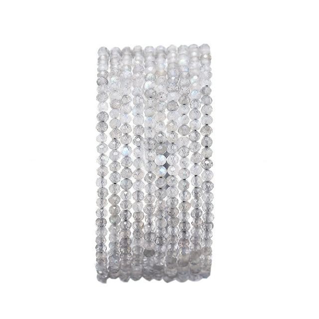 Nvzi 2 piezas de cuentas grises cortadas de 2 a 2,5 mm, hechas a mano, para pulseras, collares, accesorios, cuentas sueltas, decoración