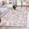 thumbnail image 2 of Farmhouse Flower Large Area Rugs for Bedroom Living Room, Soft Non Slip Carpet Bedside Rug, Botanical Vintage Purple Leaf Plant Rectangular Floor Cover Kitchen Accent Rug 2.7'x5' for Office, 2 of 9