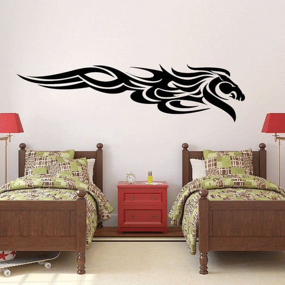 Fire Swirl Horse Head Decal - 36 Inches