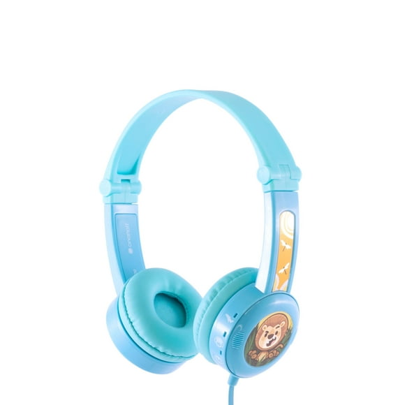 Audífonos Buddyphones Travel para niños con 3 limites de volumen para el control de audio seguro color Azul