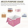 thumbnail image 6 of Yayeee Collapsible Cube Storage Bin with Lid Fabric Closet Decorative Basket with Handles, Pink Doughnuts, 6 of 7