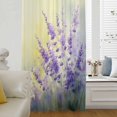 thumbnail image 6 of Lavender Sheer Curtains 54 Inches Long, Purple Floral Spring Country Nature Wildflower Plant Light Filering Curtains, Breathable Simi Curtain Privacy Drapes for Kitchen Bathroom Window Treatment, 6 of 9