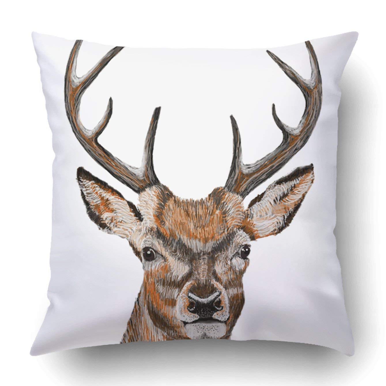 ARTJIA Deer head isolated Pillowcase Throw Pillow Cover Case 20x20