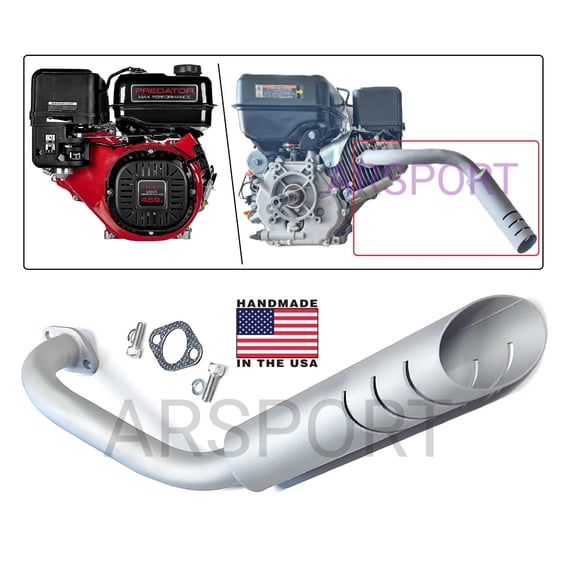 Exhaust Header pipe for: Predator Max 459cc from Harbor Freight tools.