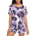 thumbnail image 5 of ALAZA Purple Leopard Women's Pajama Set Short Sleepwear Loungewear with Pockets XL, 5 of 7