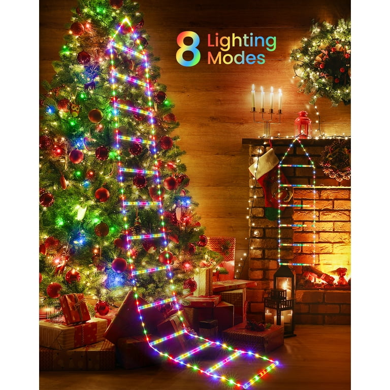 Toodour Christmas Decorations Lights, 10ft LED Ladder Lights with 8 Modes &  Timer, Waterproof Christmas Lights for Indoor Outdoor, Garden, Home, Wall,  Porch, Xmas Tree Decor (Multicolor) 