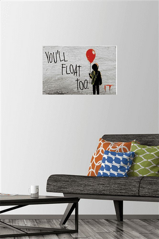 IT - Float Wall Poster with Push Pins, 14.725" x 22.375"