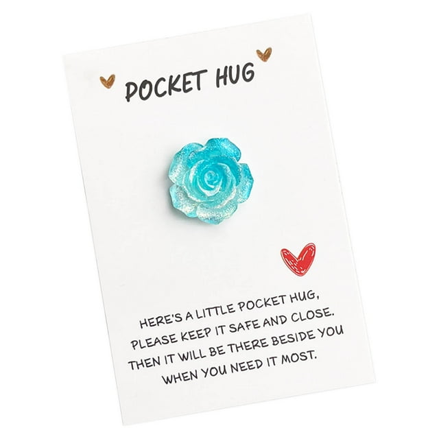 Sky Blue Gradient Glitter Rose Pocket Cuddle Card Premium Paper Card With Glitter Accents Suitable For All Occasions Compact And Easy To Store #9b5GQ