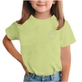 thumbnail image 3 of PIWHJQK Girls'Short Sleeve T Shirts Casual Comfortable Tees Boys Girls Solid Short Sleeve Crew Neck Top With Rhinestone Print Summer Tops, 3 of 6