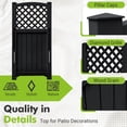 thumbnail image 4 of Homall Outdoor Patio 4 Panel Screen Enclosure,Plastic Privacy Screens, Air Conditioner Fence Panels, Trash Can Fence for Garden,Black, 4 of 7