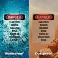 thumbnail image 6 of (2 Pack) Electric Shock Hazard Risk Swim OSHA Danger Sign 10 Inch X 14 Inch Indoor / Outdoor Rust-Free Aluminum Metal Signs for Workplace, Workshop, and Construction Site, Made in the, 6 of 8