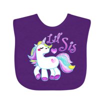 Inktastic Lil Sis Unicorn Little Sister Girls Baby Bib