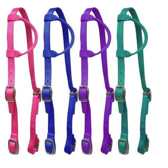 Pony Size Premium Nylon Single Ear Headstall (Pink)