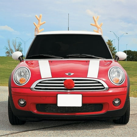 Christmas Car Reindeer Costume Antler Truck Suv Decorating Kit Red Christmas Car Reindeer Costume Antler Truck Suv Decorating Kit Red Nose