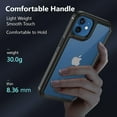 thumbnail image 3 of Case for iPhone 12 iPhone 12 Pro 6.1 inch, Transparent Slim Shockproof Hard PC Back Case with Soft Anti-Slip TPU Edge Anti-Scratch Non-Fingerprint Protector Ultra Thin Phone Cover - Black, 3 of 8