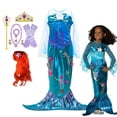 thumbnail image 2 of Disfraz de princesa Sirenita para niñas, vestido para niños, Cosplay de Ariel, carnaval, ropa de fiesta de cumpleaños para niños, verano zhangmengya unisex, 2 of 2