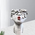thumbnail image 2 of Escultura facial de resina, de cabeza, artificial hecha a mano, de cactus, hogar, jardín, escritorio, decoración para Baoblaze macetas de plantadores de cara, 2 of 7