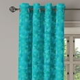 thumbnail image 3 of Ambesonne Teal Grommet Curtain, Triangles Squares Modern, 50" x 54", Turquoise Aqua, 3 of 6