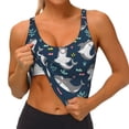 thumbnail image 3 of Balery Friendly Sharks Sujetadores deportivos con espalda cruzada para mujer, acolchados, sin costuras, de alto impacto, ideales para yoga, gimnasio, entrenamiento y fitness.-XX-Large, 3 of 8