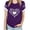 Purple, variant on TKLPEHG Western Tops For Women Short Sleeve T Shirts Crew Neck Fashion Casual Loose Dog Paw Print Graphic Tee Summer Comfy Outfits (Black,L)