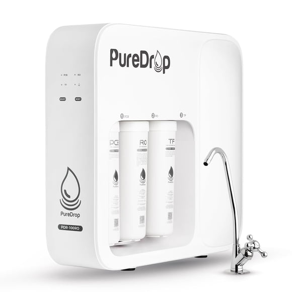 Pdr-100Ro Sistema De Filtración De Agua Potable Por Ósmosis Inversa Debajo Del Fregadero De 3 Etapas, Sistema De Filtro De Agua Ro De Tanque Incorporado De Flujo Rápido De 100 Gpd, Reduce Pfas