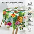 thumbnail image 5 of Hawaiian Tropical Flower Round Tablecloth Washable Reusable Decoration Table Cover for Kitchen Party 60", 5 of 7