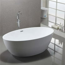 Bellaterra Home BA6834 65 in. Enna Freestanding Bathtub, Glossy White