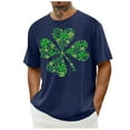 thumbnail image 5 of lcziwo St. Patrick's Day T-shirts for Men Shamrock Print Short Sleeve Crewneck Tees Lucky Green Clover Graphic Tees 2025 Summer Casual Tee Tops,Navy,S, 5 of 6