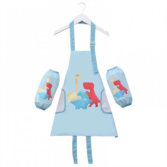 AUQ Kids Apron,Dual-Layer Coating Kids Aprons for Cooking,Polyester Structure Toddler Apron,S