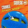 thumbnail image 2 of Nerf Dog Crunchable Squeak Ball, Blue, 3.8 inch, 2 of 9