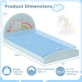 thumbnail image 3 of Costway Twin Floor Bed Frame with 210D Oxford Cloth Floor Mat, Middle Support Slat Blue, 3 of 10