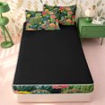 thumbnail image 4 of Erosebridal Vintage Cactus Bloom Print Zipper Twin Comforter Sets with Fitted Sheet and 2 Pillowcases,Desert Floral Spiky Zipper Bedding Set,Olive Red,4-Piece,Black Reversible, 4 of 6