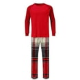 thumbnail image 5 of YueHuiYing Men's Pajamas Set 2 Piece Long Sleeve T-Shirt Loungewear Long Plaid Pants with Pocket, 5 of 7