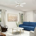 thumbnail image 3 of 52" White and Gold Indoor Wifi Ceiling Fan with Remote and LED Light for Smart Home, 3 of 9
