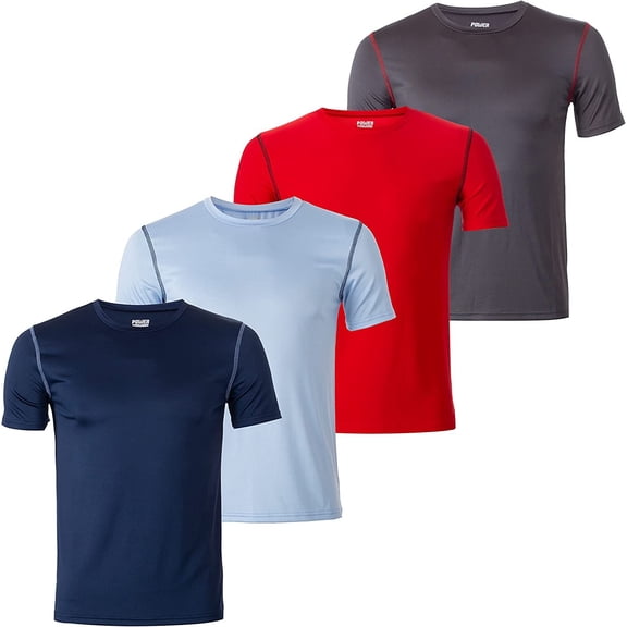 Boys Active Stretch Crew Neck Short Sleeve Graphic T-Shirts, 4-Pack
