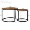 thumbnail image 3 of CQSXDA Set Of 2 Round Coffee Table Nesting With Top And Golden Frame Marble Pattern For Modern Living Room，Walnut, 3 of 6
