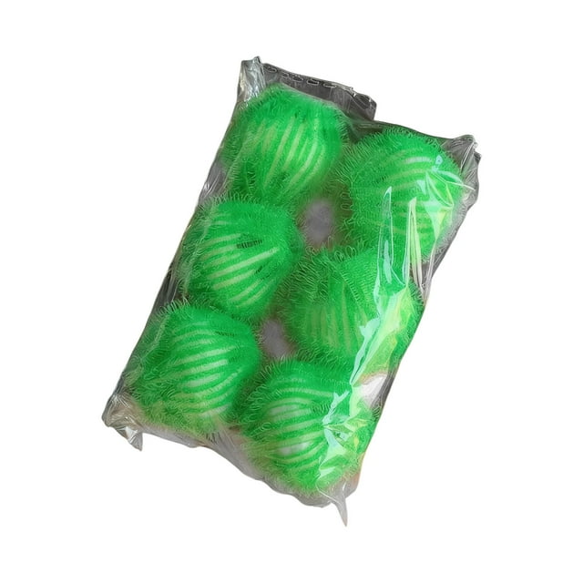 Boule de Lavage anti-Enroulement Verte 6 Pcs Épilateur pour Machine à Laver Sécheuse Réutilisable