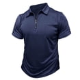 thumbnail image 4 of Golf Shirts for Men with Pocket and Zipper Collared Short Sleeve T-Shirts Mens Casual Solid Color Pullover Breathable Athletic Workout Tees Tops, 4 of 7