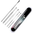 thumbnail image 3 of Portable Ear Cleaner Set Ear Cleaning Spiral Earpick Ear Wax Remover Ear Curette Spiral Ear Spoon Earpick Set Ear Cleaning Tools (Color : 5 Pieces for one Set), 3 of 7