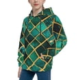 thumbnail image 2 of KLL Unisex Kids Boys Girls Hooded Pocket Pullover Hoodies-Green Mosaic Glass, 2 of 5