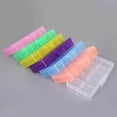 thumbnail image 2 of 10 Grid Plastic Jewelry Removable Storage Box Beads Jewelry Box 10 Earring Container White, 2 of 9