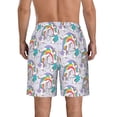 thumbnail image 3 of Kdxio Unicorn DoingYoga Pattern Mens Casual Shorts - Drawstring Summer Beach Sports Shorts for Men, 3 of 9