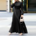 thumbnail image 2 of Elegant Women's Long Sleeve Button Down Abaya Casual Dress Dubai Fashion Outerwear, 2 of 4