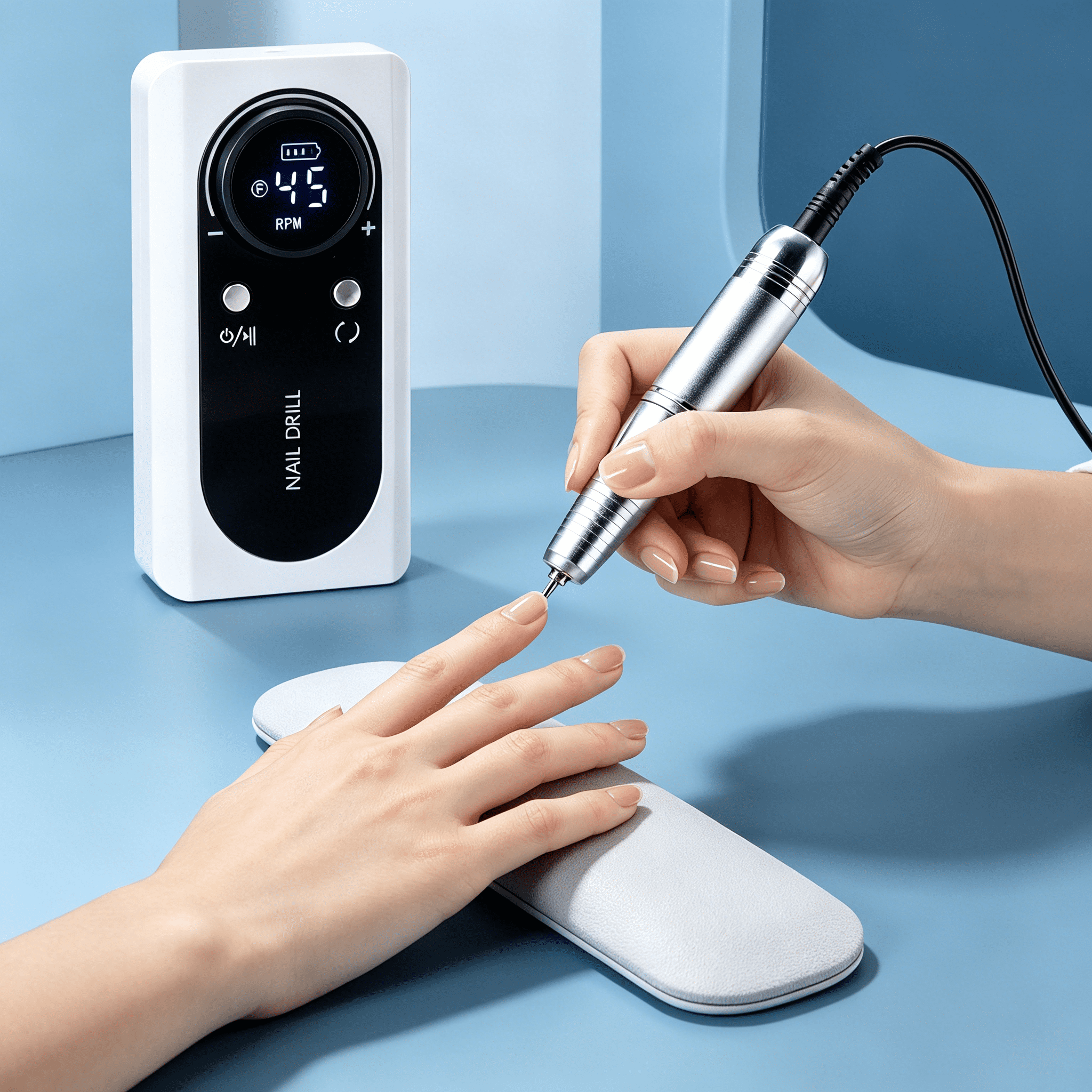 EXLEAF 2026 New Acrylic Nail Stuff Portable Nail Drill 45000 Rechargeable Electric Nail File Machine E File for Acrylic Nails Gel Removing Cordless Efile with Bits Kit for Manicure Salon