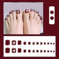 thumbnail image 3 of Uñas postizas HUOGUO Burgundy con perlas de imitación x24, 3 of 4