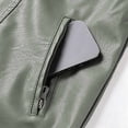 thumbnail image 7 of WRFWUL Mens Faux Leather Moto Jacket Lightweight Zip Up Slim Fit Motorcycle Biker Coat Big and Tall Casual Outerwear, 7 of 7