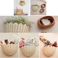 thumbnail image 4 of Scalloped Wall Basket Handwoven Natural Rattan Storage Organizer with Sturdy Metal Frame, Nordic Style Wicker Decor for Wall Storage, 4 of 7