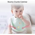 thumbnail image 4 of Babero de silicona para bebés y niños pequeños, sin BPA, fácil de limpiar, cómodo babero impermeable suave que evita las manchas, juego de 2 colores Adepaton HMHZ572, 4 of 9